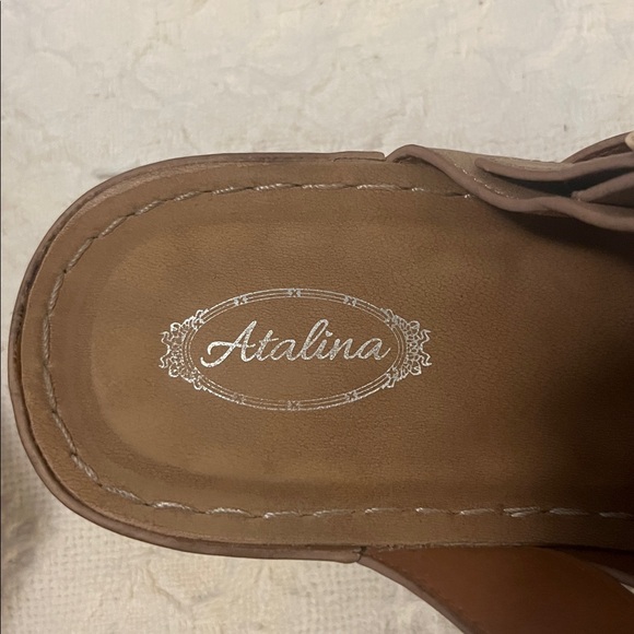 Atalina Tan Closed Toe Clog Vegan Leather Buckle Strap Heel Mules (41) 8.5-9 US - Picture 14 of 15